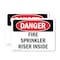 Signmission Fire Sprinkler Riser Inside Danger Sign, Vinyl Decal, 10in W x 7in L, 2PK OS-2PACK-DS-D-710-L-2374 - alternate 1